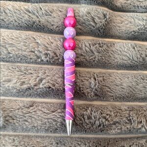 Purple and Pink Beaded Pen